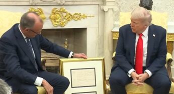 Merz und Trump tauschen im Oval Office Höflichkeiten aus