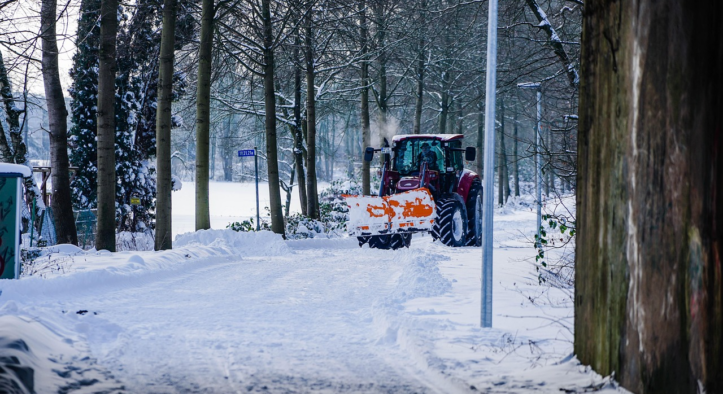 Erster Schnee auf dem Weg